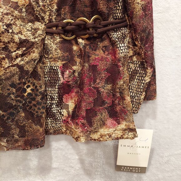 Emma James blouse Womens 12 Faux wrap lined sheer overlay classy career office - Picture 3 of 12